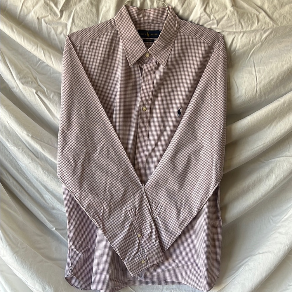 Ralph Lauren Grey and White Casual Button Down Shirt 17.5